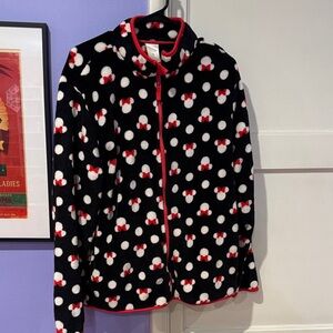 Disney Black and Red Polka Dot Fleece Jacket